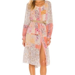 FREE PEOPLE CALIFORNIA SOUL MIDI DRESS BLOUSE TOP SZ LARGE